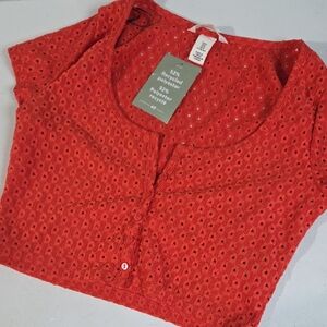 H&M Red Textured Top